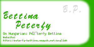 bettina peterfy business card